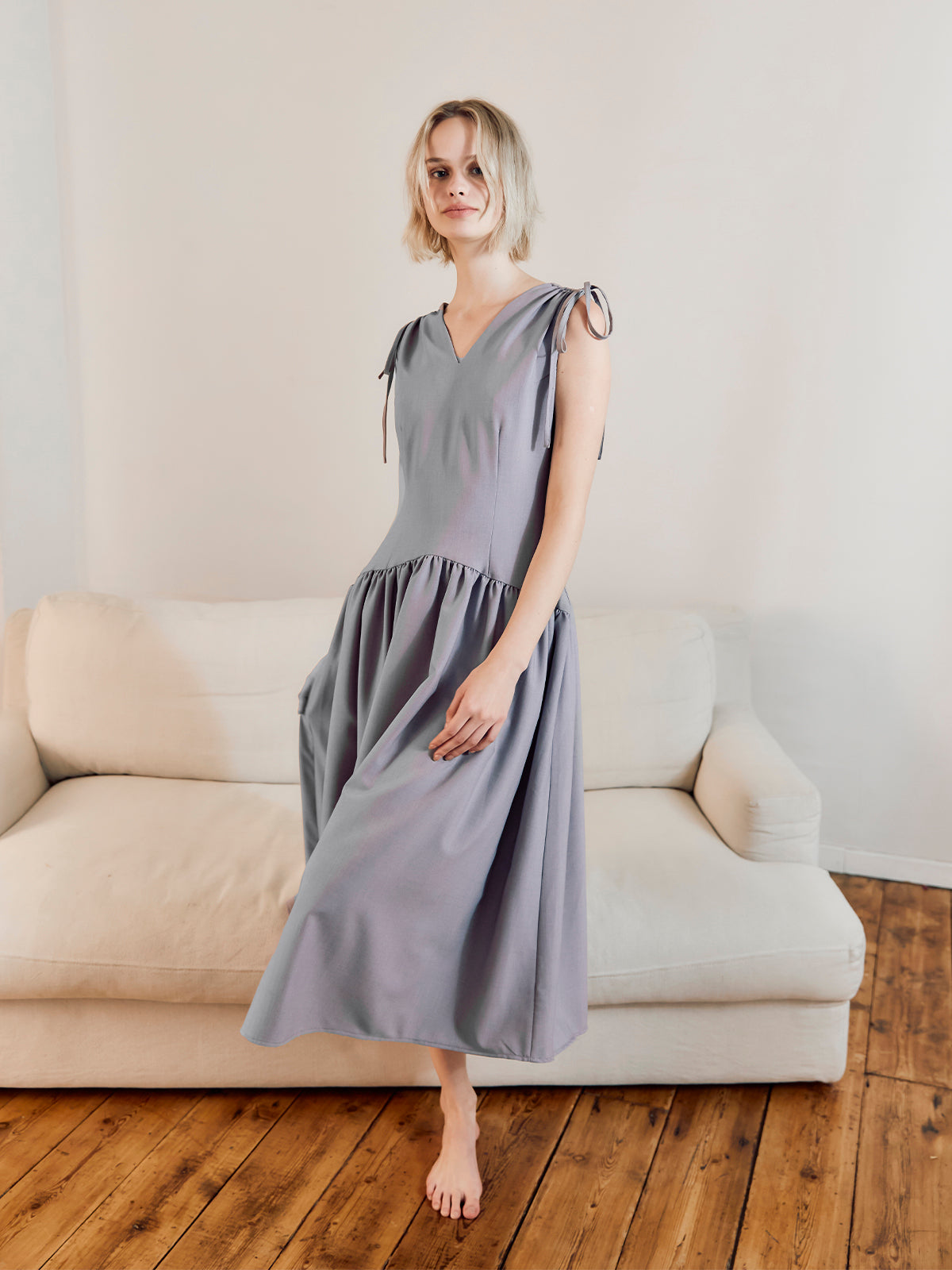Fiesa - Gather ribbon dress