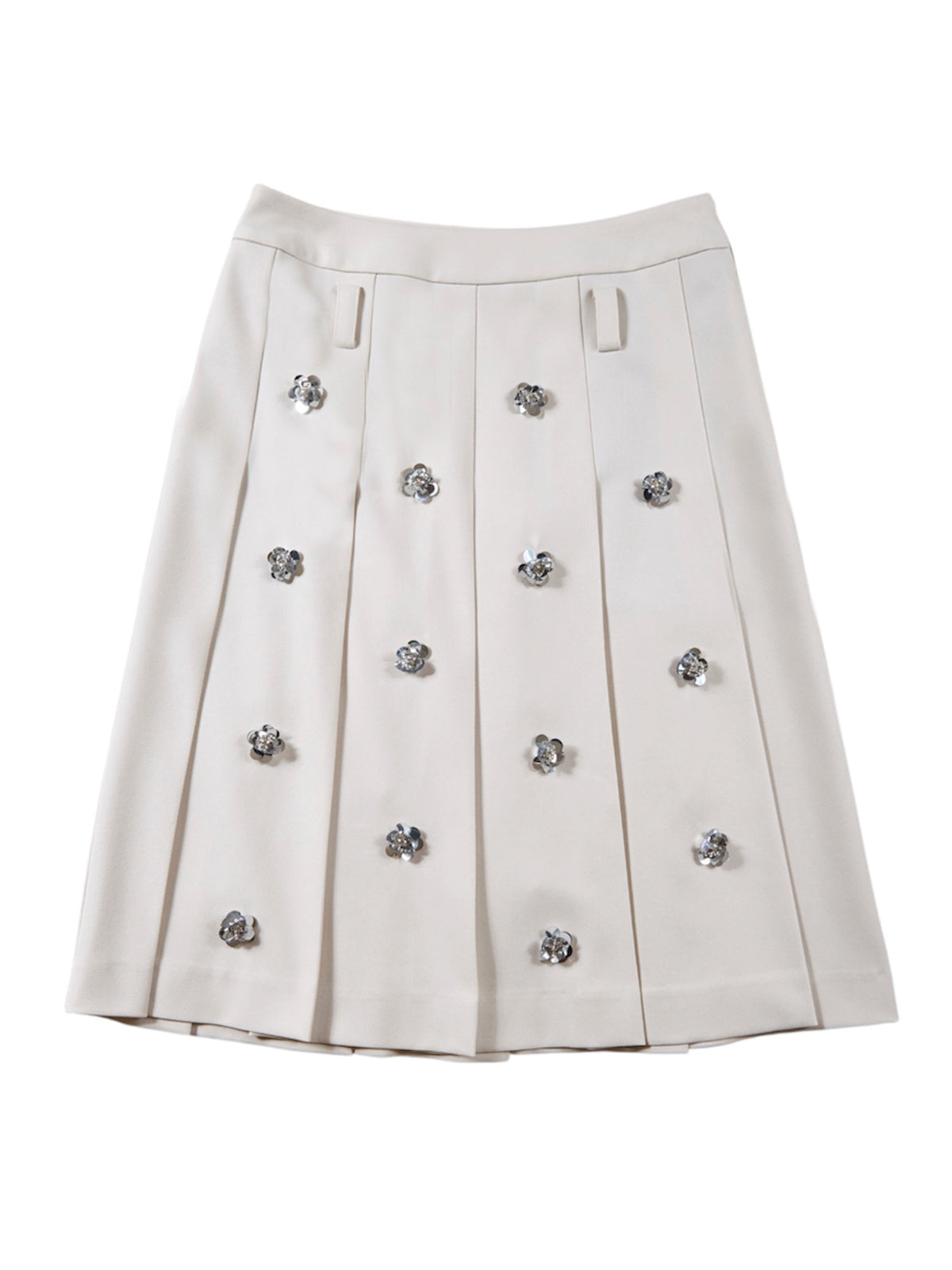 Poppy - flower stud pleated skirt